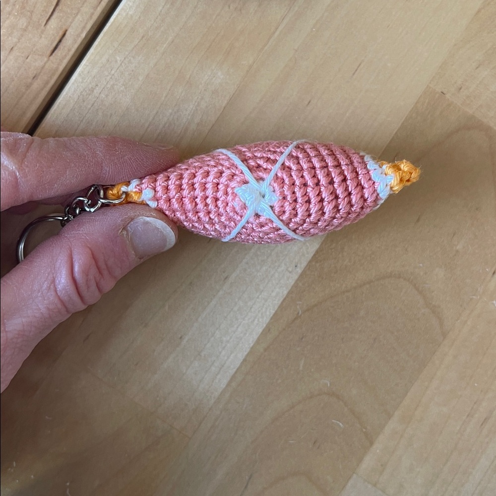 Handcrafted Fruit Slice Keychain Accessory - Summer Crochet Bag Charm Sunny - Picture 14 of 16